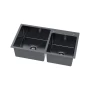 Zlewozmywak dwukomorowy 78x45 cm grafitowy PREMIUM