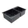 Zlewozmywak dwukomorowy 78x45 cm grafitowy PREMIUM BIKI