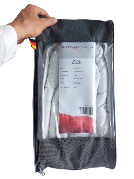 Letnia jedwabna kołdra Wild Silk Wilda 220x240cm SCHWARZWALD