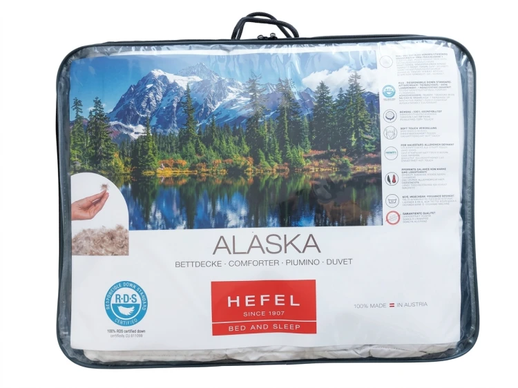Koldra ALASKA puchowa pierzowa HEFEL opakowanie