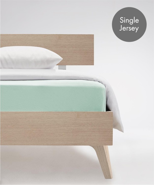 Prześcieradło z gumką jersey 140-160x200 cm zielone JENNY C Fleuresse