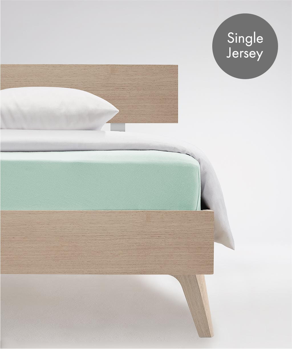 Prześcieradło z gumką jersey 140-160x200 cm zielone JENNY C Fleuresse